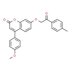 ChemSpider 2D Image | 4-(4-Methoxyphenyl)-7-[2-(4-methylphenyl)-2-oxoethoxy]-2H-chromen-2-one | C25H20O5