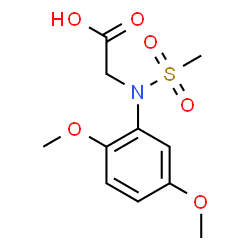 ChemSpider 2D Image | N-(2,5-Dimethoxyphenyl)-N-(methylsulfonyl)glycine | C11H15NO6S