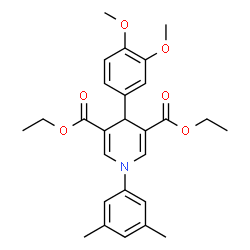 ChemSpider 2D Image | Diethyl 4-(3,4-dimethoxyphenyl)-1-(3,5-dimethylphenyl)-1,4-dihydro-3,5-pyridinedicarboxylate | C27H31NO6