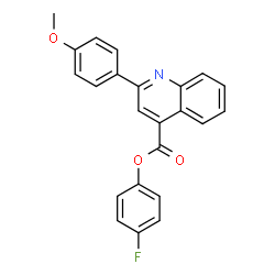 ChemSpider 2D Image | 4-Fluorophenyl 2-(4-methoxyphenyl)-4-quinolinecarboxylate | C23H16FNO3