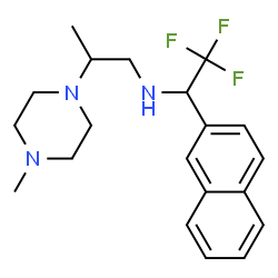 ChemSpider 2D Image | 2-(4-Methyl-1-piperazinyl)-N-[2,2,2-trifluoro-1-(2-naphthyl)ethyl]-1-propanamine | C20H26F3N3