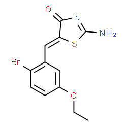 ChemSpider 2D Image | (5Z)-2-Amino-5-(2-bromo-5-ethoxybenzylidene)-1,3-thiazol-4(5H)-one | C12H11BrN2O2S