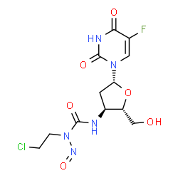 ChemSpider 2D Image | 3'-{[(2-Chloroethyl)(nitroso)carbamoyl]amino}-2',3'-dideoxy-5-fluorouridine | C12H15ClFN5O6