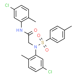 ChemSpider 2D Image | N,N~2~-Bis(5-chloro-2-methylphenyl)-N~2~-[(4-methylphenyl)sulfonyl]glycinamide | C23H22Cl2N2O3S