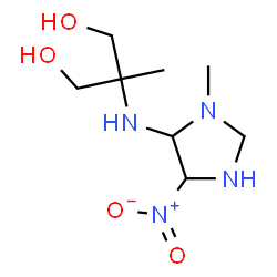 ChemSpider 2D Image | 2-Methyl-2-[(3-methyl-5-nitro-4-imidazolidinyl)amino]-1,3-propanediol | C8H18N4O4