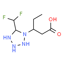 ChemSpider 2D Image | 3-[5-(Difluoromethyl)-1-tetrazolidinyl]pentanoic acid | C7H14F2N4O2