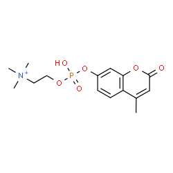 ChemSpider 2D Image | 2-({Hydroxy[(4-methyl-2-oxo-2H-chromen-7-yl)oxy]phosphoryl}oxy)-N,N,N-trimethylethanaminium | C15H21NO6P
