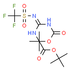 ChemSpider 2D Image | Bis(2-methyl-2-propanyl) ({[(trifluoromethyl)sulfonyl]amino}methylylidene)biscarbamate | C12H20F3N3O6S