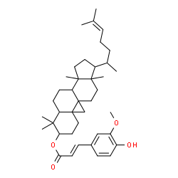 ChemSpider 2D Image | 9,19-Cyclolanost-24-en-3-yl (2E)-3-(4-hydroxy-3-methoxyphenyl)acrylate | C40H58O4