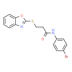 ChemSpider 2D Image | 3-(1,3-Benzoxazol-2-ylsulfanyl)-N-(4-bromophenyl)propanamide | C16H13BrN2O2S
