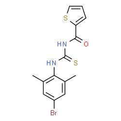 ChemSpider 2D Image | N-[(4-Bromo-2,6-dimethylphenyl)carbamothioyl]-2-thiophenecarboxamide | C14H13BrN2OS2