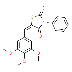 ChemSpider 2D Image | (5E)-3-Phenyl-5-(3,4,5-trimethoxybenzylidene)-1,3-thiazolidine-2,4-dione | C19H17NO5S