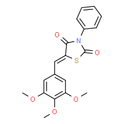 ChemSpider 2D Image | (5Z)-3-Phenyl-5-(3,4,5-trimethoxybenzylidene)-1,3-thiazolidine-2,4-dione | C19H17NO5S