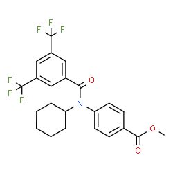 ChemSpider 2D Image | Methyl 4-{[3,5-bis(trifluoromethyl)benzoyl](cyclohexyl)amino}benzoate | C23H21F6NO3