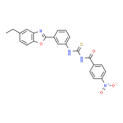 ChemSpider 2D Image | N-{[3-(5-Ethyl-1,3-benzoxazol-2-yl)phenyl]carbamothioyl}-4-nitrobenzamide | C23H18N4O4S