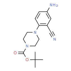 ChemSpider 2D Image | tert-Butyl 4-(4-amino-2-cyanophenyl)piperazine-1-carboxylate | C16H22N4O2