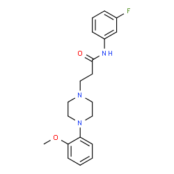 ChemSpider 2D Image | N-(3-Fluorophenyl)-3-[4-(2-methoxyphenyl)-1-piperazinyl]propanamide | C20H24FN3O2