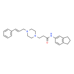 ChemSpider 2D Image | N-(2,3-Dihydro-1H-inden-5-yl)-3-{4-[(2E)-3-phenyl-2-propen-1-yl]-1-piperazinyl}propanamide | C25H31N3O