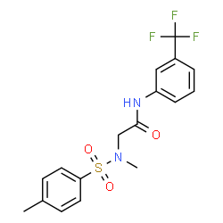ChemSpider 2D Image | N~2~-Methyl-N~2~-[(4-methylphenyl)sulfonyl]-N-[3-(trifluoromethyl)phenyl]glycinamide | C17H17F3N2O3S