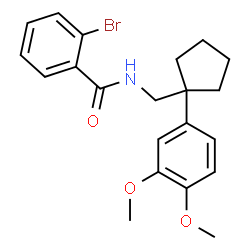 ChemSpider 2D Image | 2-Bromo-N-{[1-(3,4-dimethoxyphenyl)cyclopentyl]methyl}benzamide | C21H24BrNO3