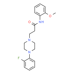 ChemSpider 2D Image | 3-[4-(2-Fluorophenyl)-1-piperazinyl]-N-(2-methoxyphenyl)propanamide | C20H24FN3O2