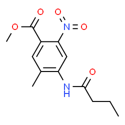 ChemSpider 2D Image | Methyl 4-(butyrylamino)-5-methyl-2-nitrobenzoate | C13H16N2O5