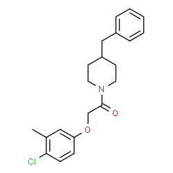 ChemSpider 2D Image | 1-(4-Benzyl-1-piperidinyl)-2-(4-chloro-3-methylphenoxy)ethanone | C21H24ClNO2