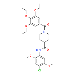 ChemSpider 2D Image | N-(4-Chloro-2,5-dimethoxyphenyl)-1-(3,4,5-triethoxybenzoyl)-4-piperidinecarboxamide | C27H35ClN2O7