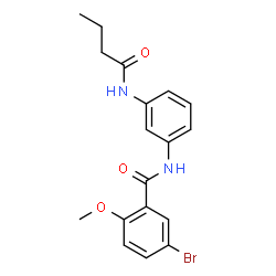 ChemSpider 2D Image | 5-Bromo-N-[3-(butyrylamino)phenyl]-2-methoxybenzamide | C18H19BrN2O3