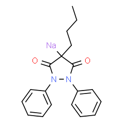 ChemSpider 2D Image | (4-Butyl-3,5-dioxo-1,2-diphenyl-4-pyrazolidinyl)sodium | C19H19N2NaO2