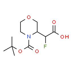 ChemSpider 2D Image | Fluoro(4-{[(2-methyl-2-propanyl)oxy]carbonyl}-3-morpholinyl)acetic acid | C11H18FNO5