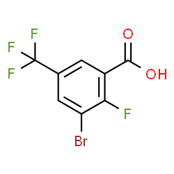 ChemSpider 2D Image | 3-Bromo-2-fluoro-5-(trifluoromethyl)benzoic acid | C8H3BrF4O2