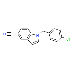 ChemSpider 2D Image | 1-(4-Chlorobenzyl)-1H-indole-5-carbonitrile | C16H11ClN2