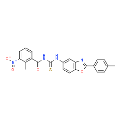 ChemSpider 2D Image | 2-Methyl-N-{[2-(4-methylphenyl)-1,3-benzoxazol-5-yl]carbamothioyl}-3-nitrobenzamide | C23H18N4O4S