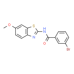 ChemSpider 2D Image | 3-Bromo-N-(6-methoxy-1,3-benzothiazol-2-yl)benzamide | C15H11BrN2O2S
