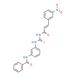 ChemSpider 2D Image | N-[3-({[(2E)-3-(3-Nitrophenyl)-2-propenoyl]carbamothioyl}amino)phenyl]benzamide | C23H18N4O4S