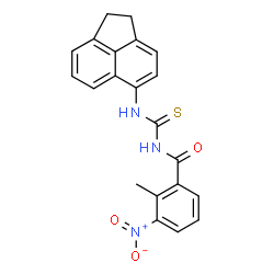 ChemSpider 2D Image | 3-(1,2-dihydroacenaphthylen-5-yl)-1-(2-methyl-3-nitrobenzoyl)thiourea | C21H17N3O3S