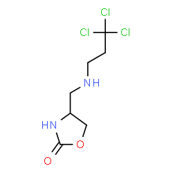 ChemSpider 2D Image | 4-{[(3,3,3-Trichloropropyl)amino]methyl}-1,3-oxazolidin-2-one | C7H11Cl3N2O2