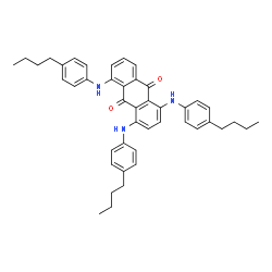 ChemSpider 2D Image | 1,4,5-Tris[(4-butylphenyl)amino]-9,10-anthraquinone | C44H47N3O2