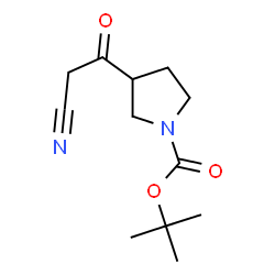 ChemSpider 2D Image | tert-Butyl 3-(2-cyanoacetyl)pyrrolidine-1-carboxylate | C12H18N2O3