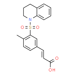 ChemSpider 2D Image | (2E)-3-[3-(3,4-Dihydro-1(2H)-quinolinylsulfonyl)-4-methylphenyl]acrylic acid | C19H19NO4S