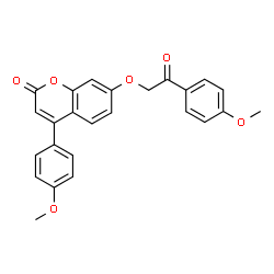 ChemSpider 2D Image | 4-(4-Methoxyphenyl)-7-[2-(4-methoxyphenyl)-2-oxoethoxy]-2H-chromen-2-one | C25H20O6