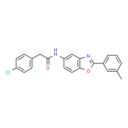 ChemSpider 2D Image | 2-(4-Chlorophenyl)-N-[2-(3-methylphenyl)-1,3-benzoxazol-5-yl]acetamide | C22H17ClN2O2