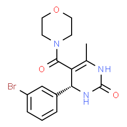 ChemSpider 2D Image | (4R)-4-(3-Bromophenyl)-6-methyl-5-(4-morpholinylcarbonyl)-3,4-dihydro-2(1H)-pyrimidinone | C16H18BrN3O3