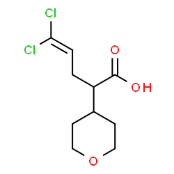 ChemSpider 2D Image | 5,5-Dichloro-2-(tetrahydro-2H-pyran-4-yl)-4-pentenoic acid | C10H14Cl2O3
