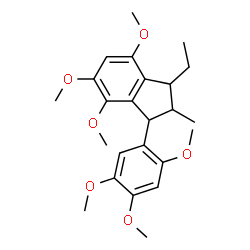 ChemSpider 2D Image | 1-Ethyl-4,5,7-trimethoxy-2-methyl-3-(2,4,5-trimethoxyphenyl)indane | C24H32O6