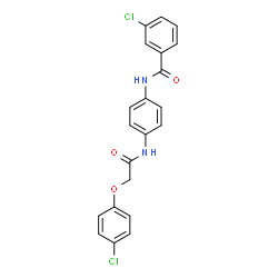 ChemSpider 2D Image | 3-Chloro-N-(4-{[(4-chlorophenoxy)acetyl]amino}phenyl)benzamide | C21H16Cl2N2O3