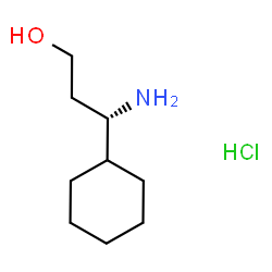 ChemSpider 2D Image | (3S)-3-Amino-3-cyclohexyl-1-propanol hydrochloride (1:1) | C9H20ClNO