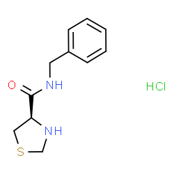 ChemSpider 2D Image | (4R)-N-Benzyl-1,3-thiazolidine-4-carboxamide hydrochloride (1:1) | C11H15ClN2OS