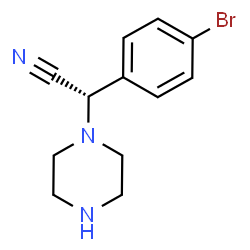 ChemSpider 2D Image | (2S)-(4-Bromophenyl)(1-piperazinyl)acetonitrile | C12H14BrN3